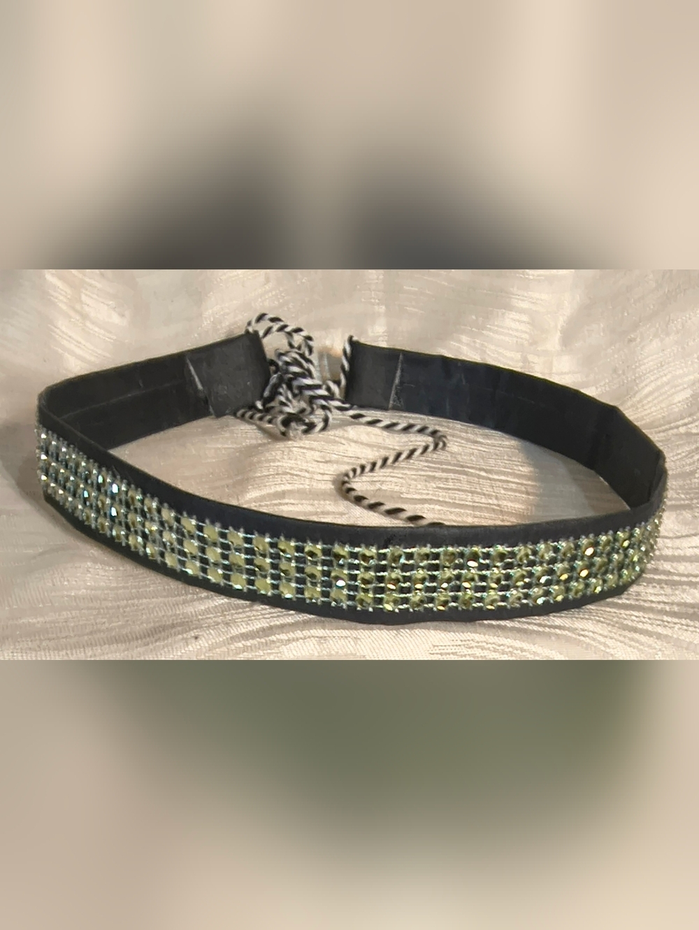 Crystal Embellished Black Hat Band, Head Band, Handmade In USA, Limited Edition